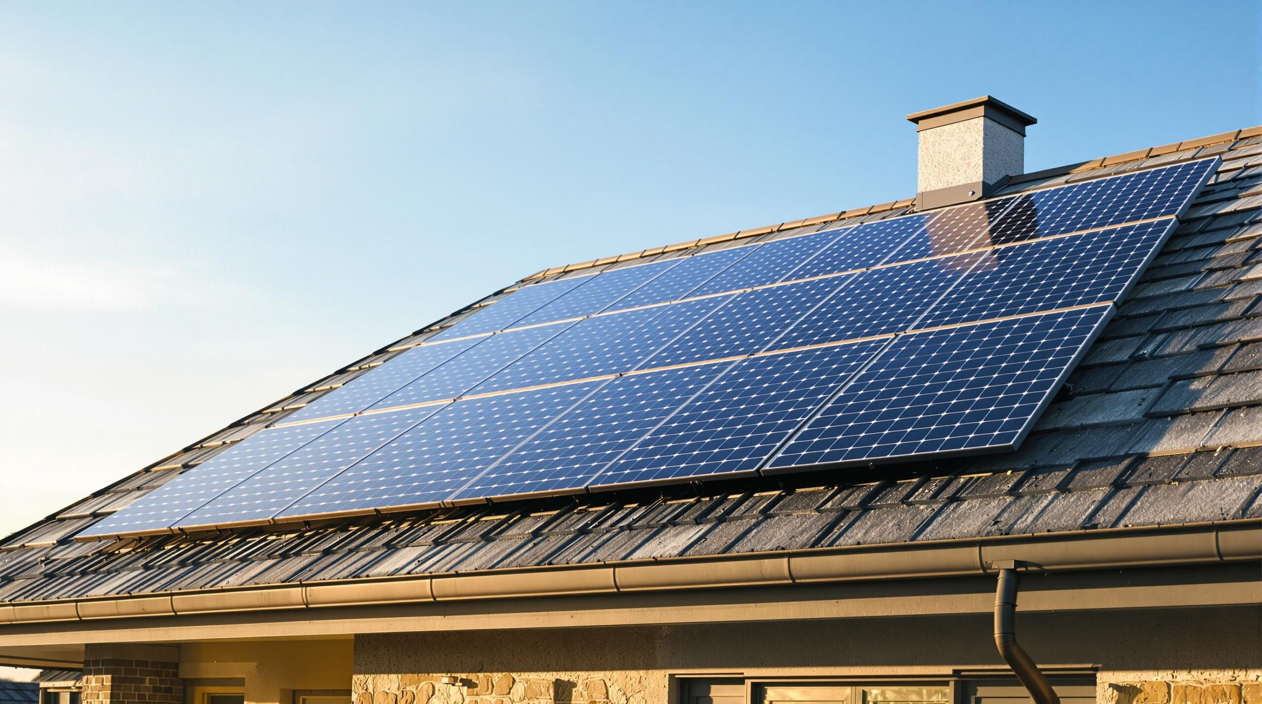 Solar panels on a roof.