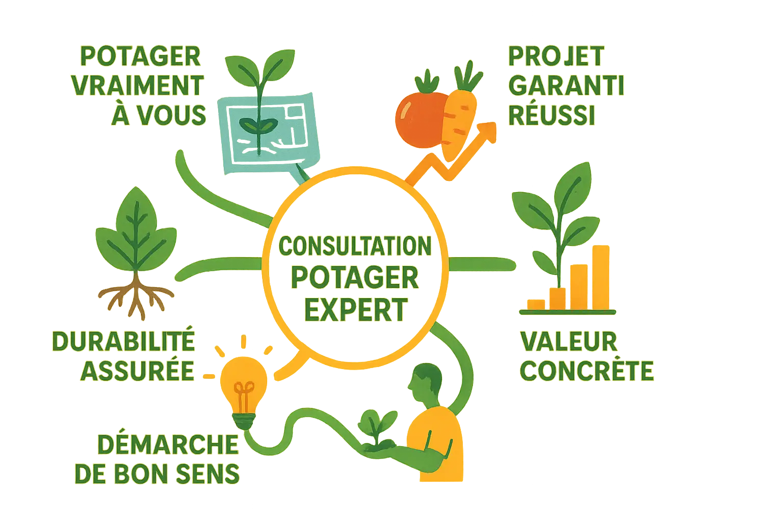 Potager biologique en permaculture avec différentes cultures associées