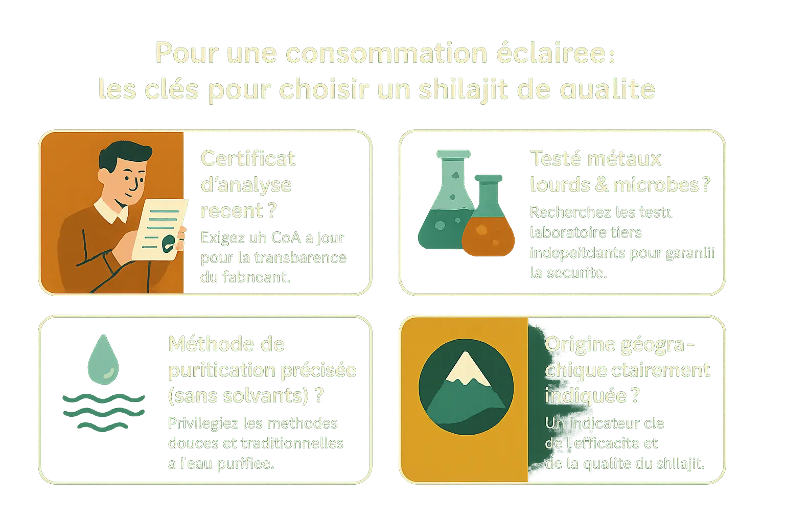Shilajit de qualité avec certificat d'analyse