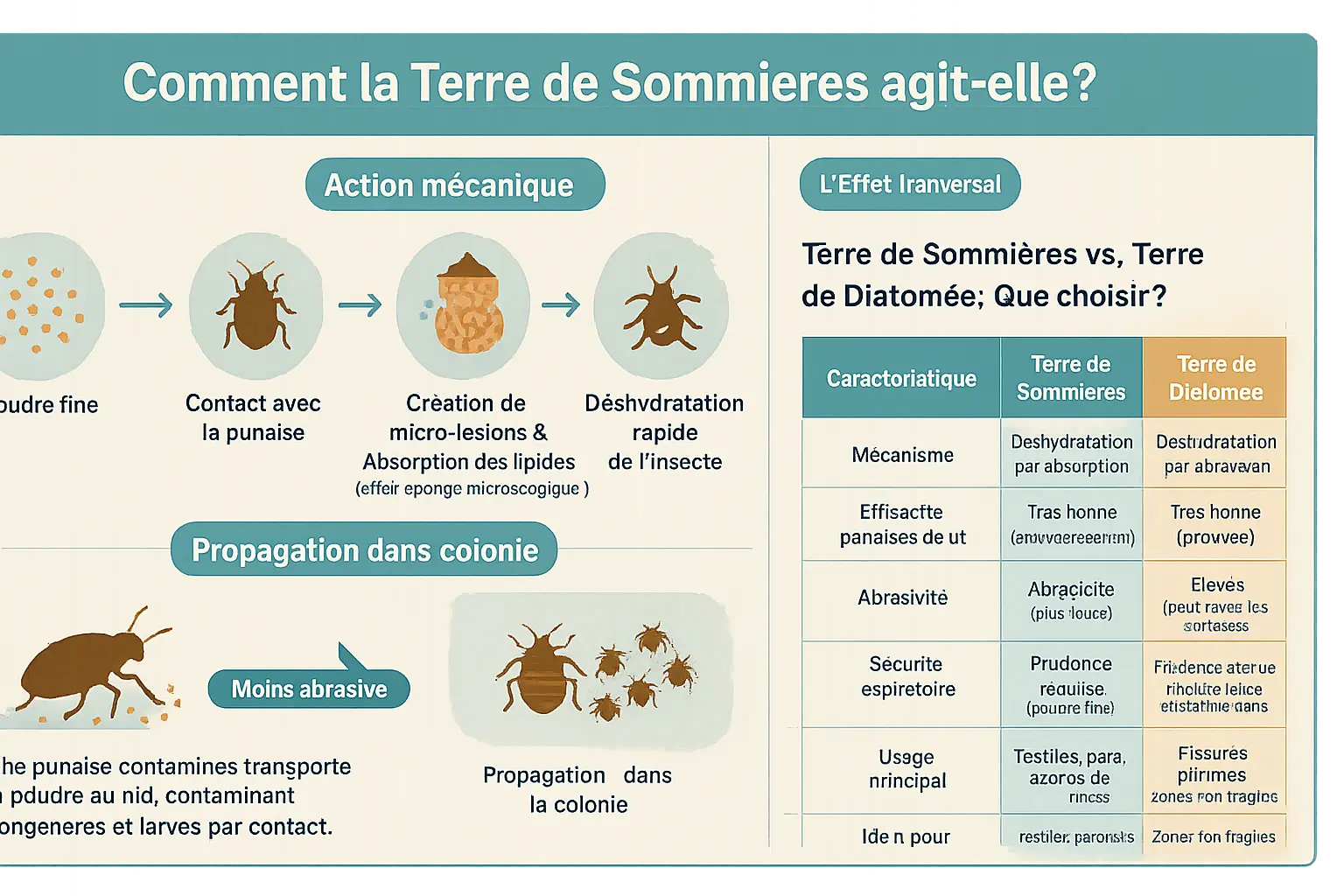 Terre de Sommières en poudre contre les punaises de lit