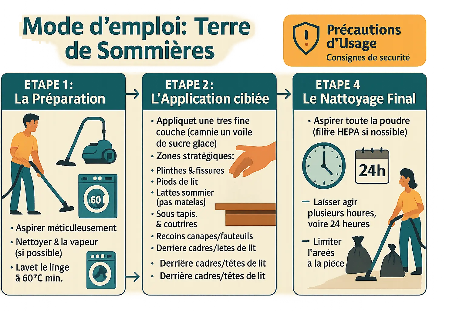 Mode d'emploi terre de Sommières contre les punaises de lit