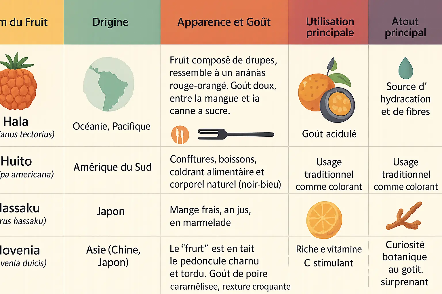 Fruits exotiques en H