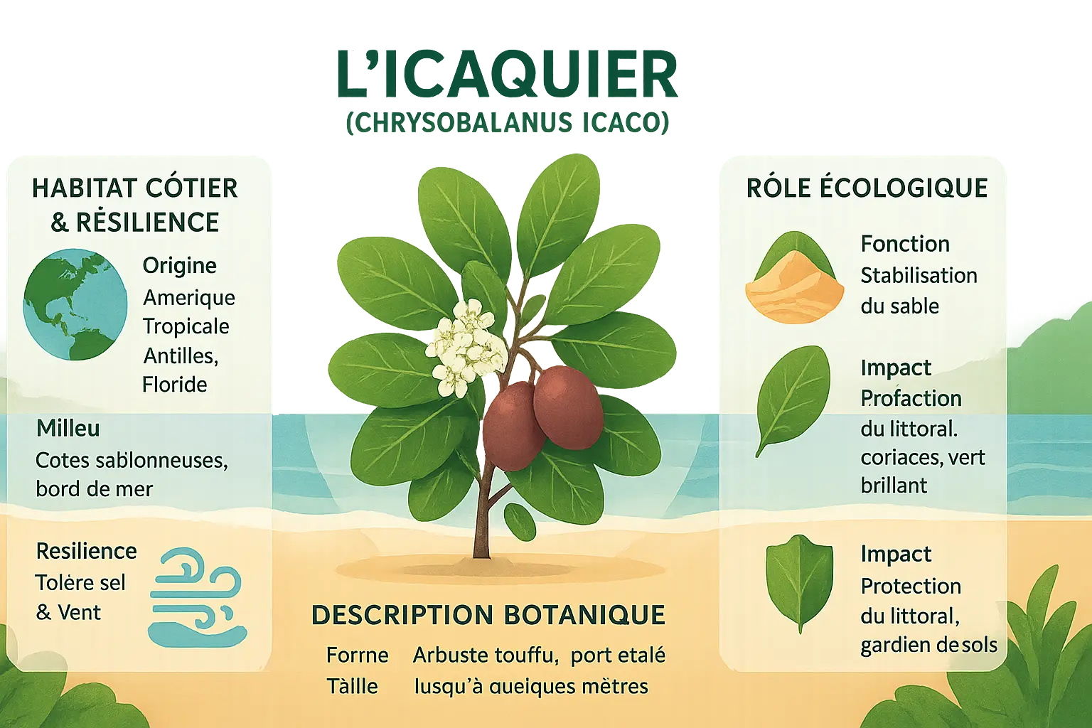 Icaque fruit sur l'arbuste