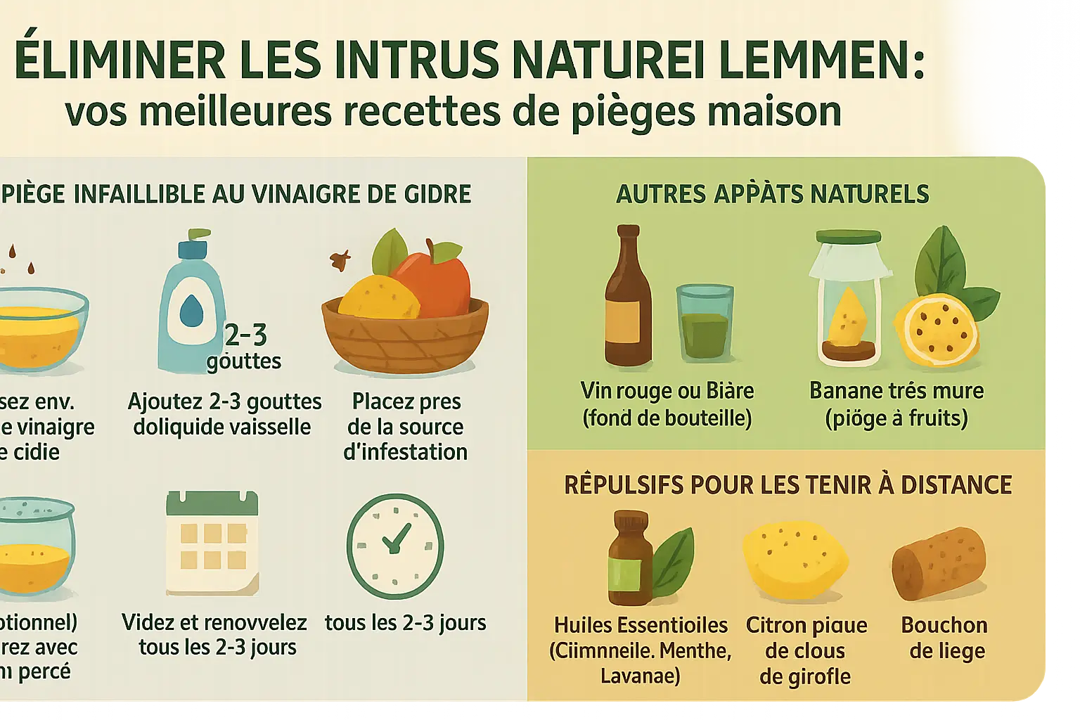 Piège à moucherons maison avec vinaigre de cidre