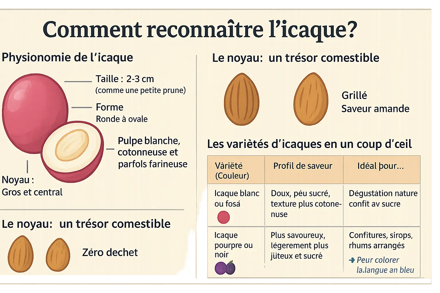 Icaque fruit sur une branche