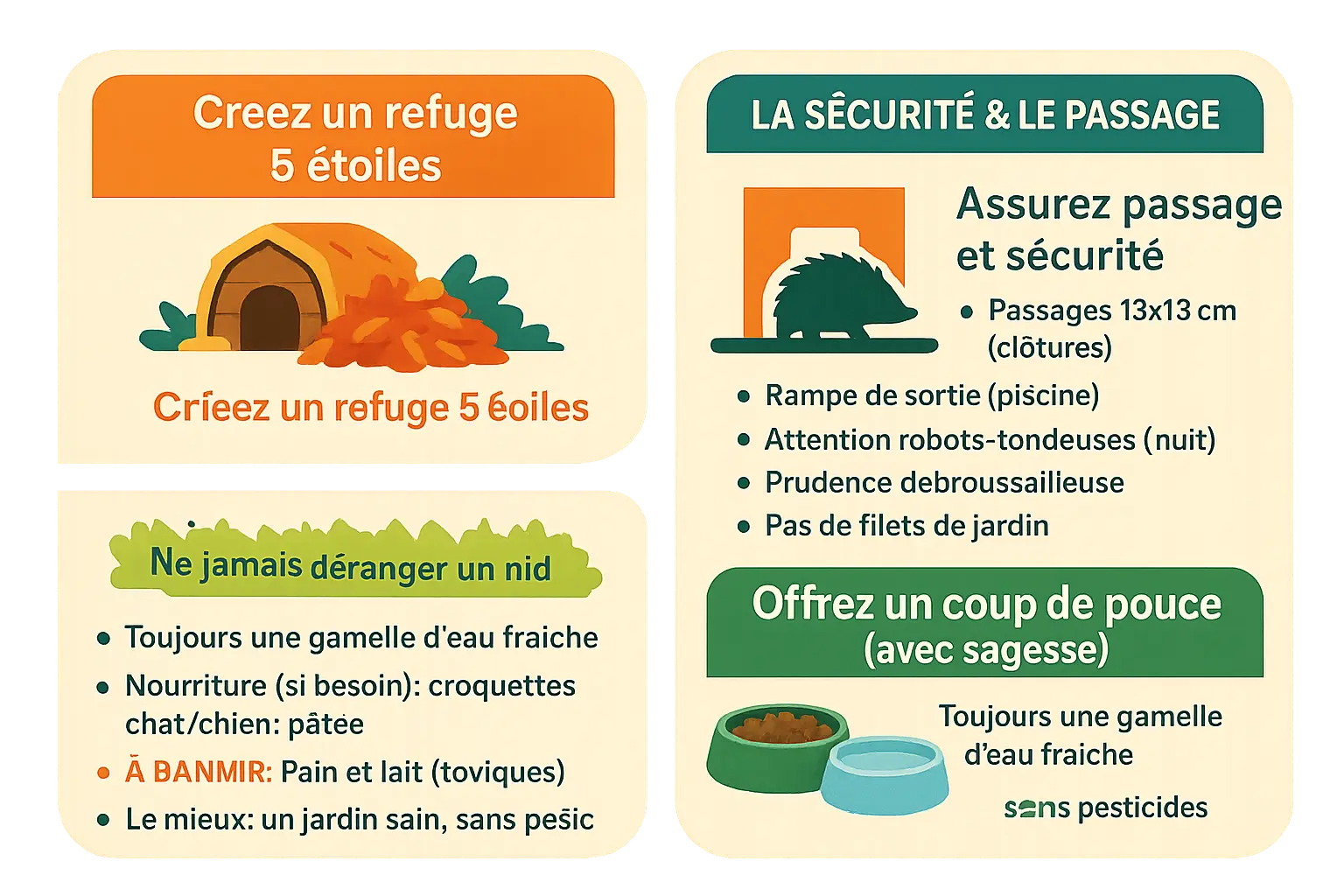 Hérisson dans un jardin