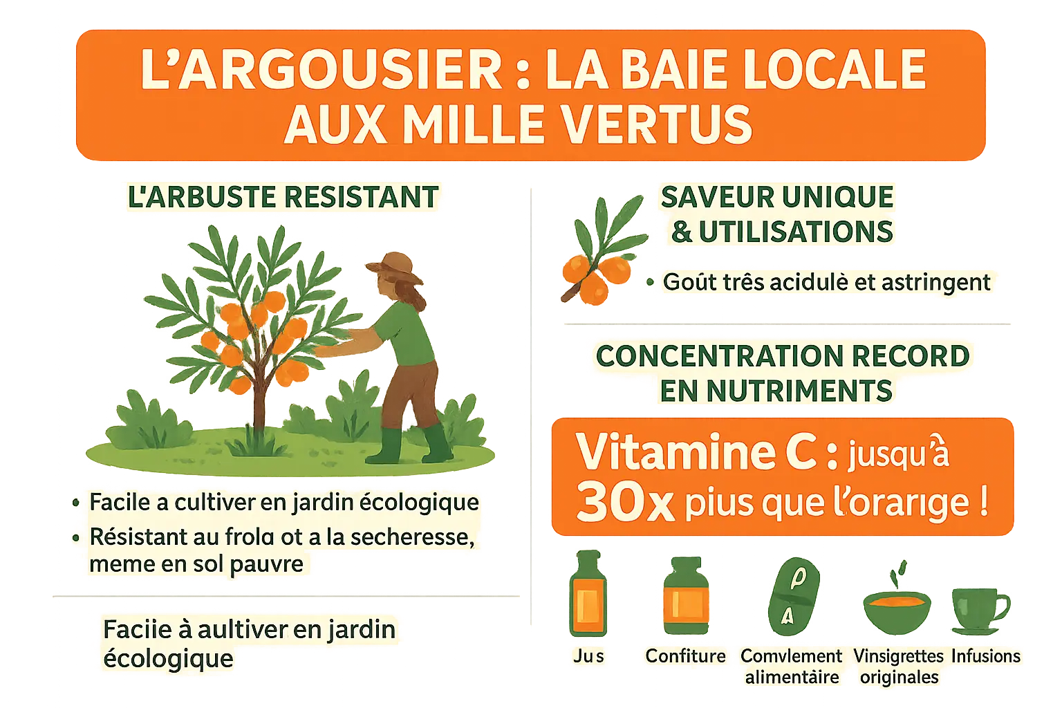 Baies d'argousier brillantes sur fond naturel