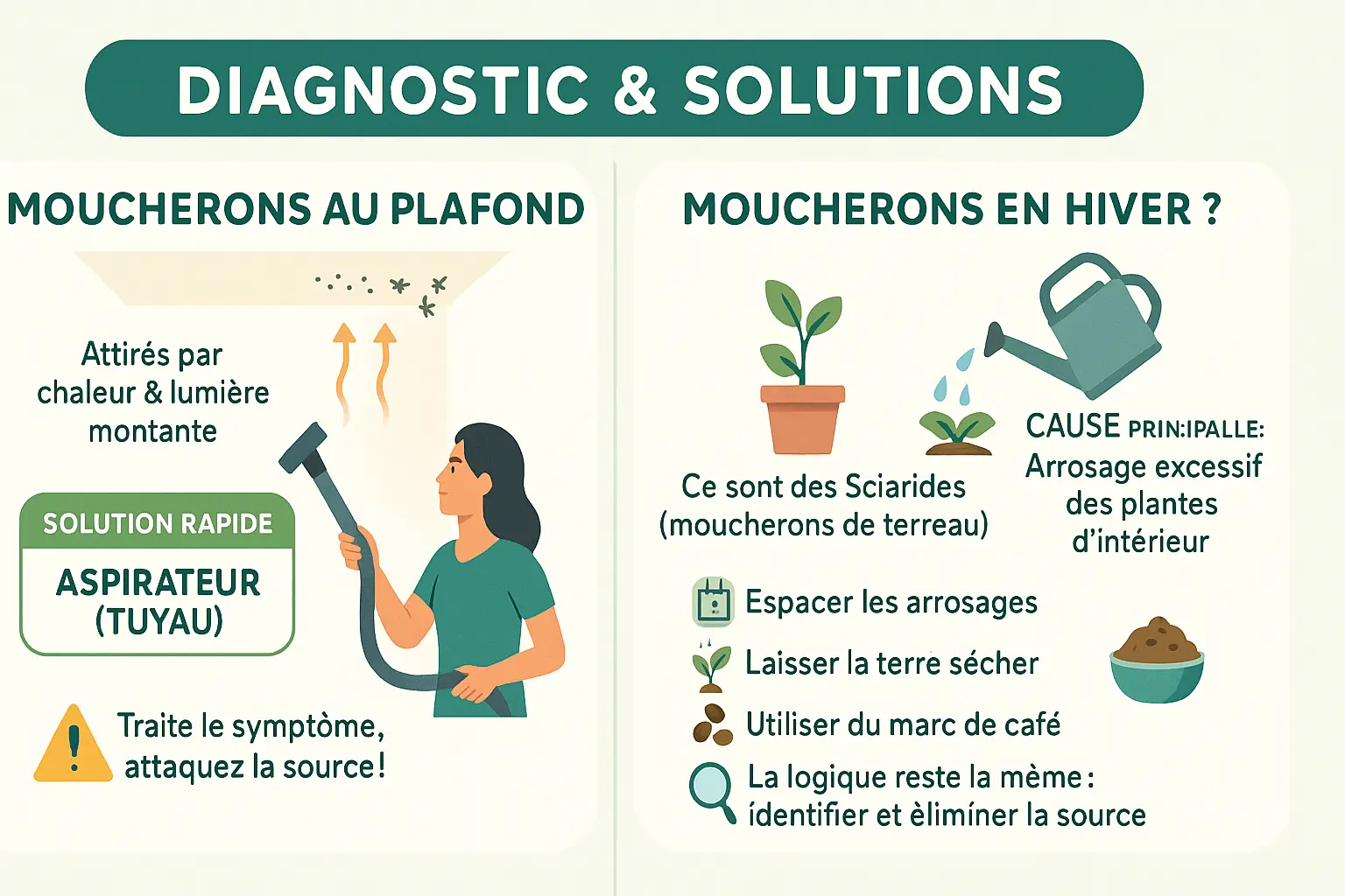 Moucherons sur plafond