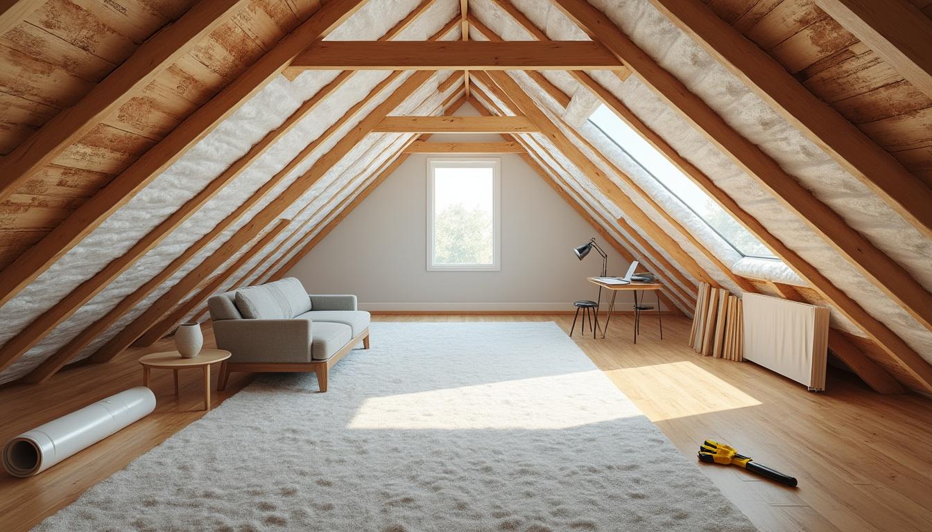Aménager un Grenier : Isolation + Aménagement 6 découvrez comment aménager votre grenier en combinant isolation efficace et aménagement optimal pour un espace confortable et fonctionnel.