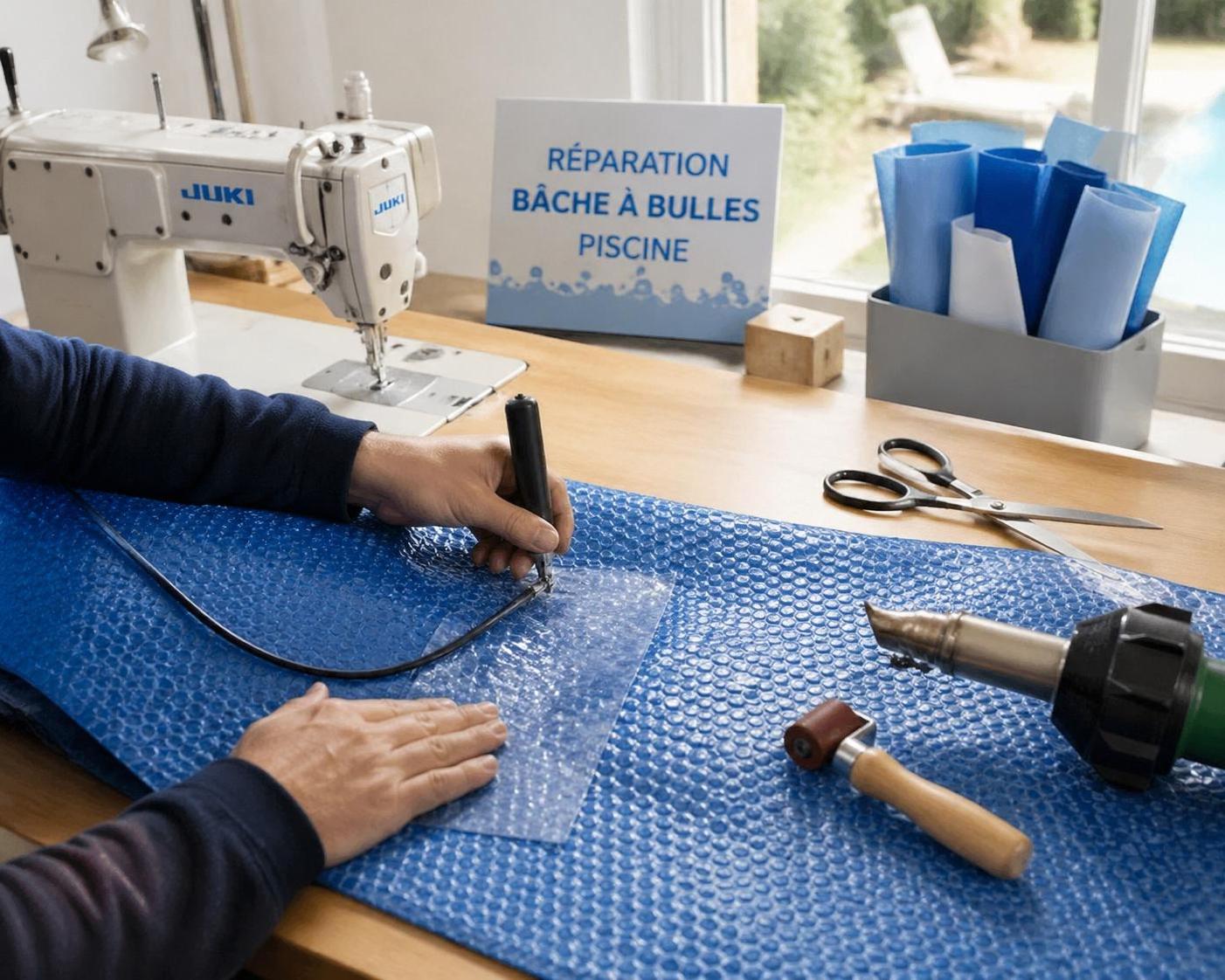 apprenez à coudre une bâche à bulle pour réparer efficacement votre couverture de piscine sans avoir à la remplacer. guide étape par étape facile et pratique.