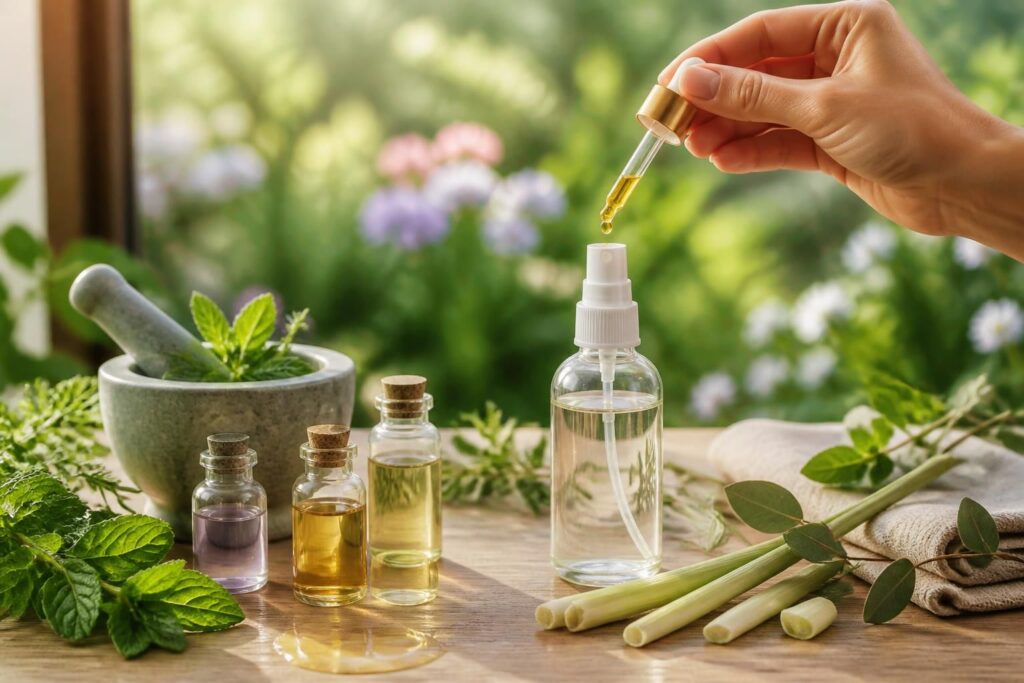 découvrez comment fabriquer votre propre anti-moustique naturel avec des huiles essentielles grâce à nos recettes maison simples et efficaces pour protéger votre peau.