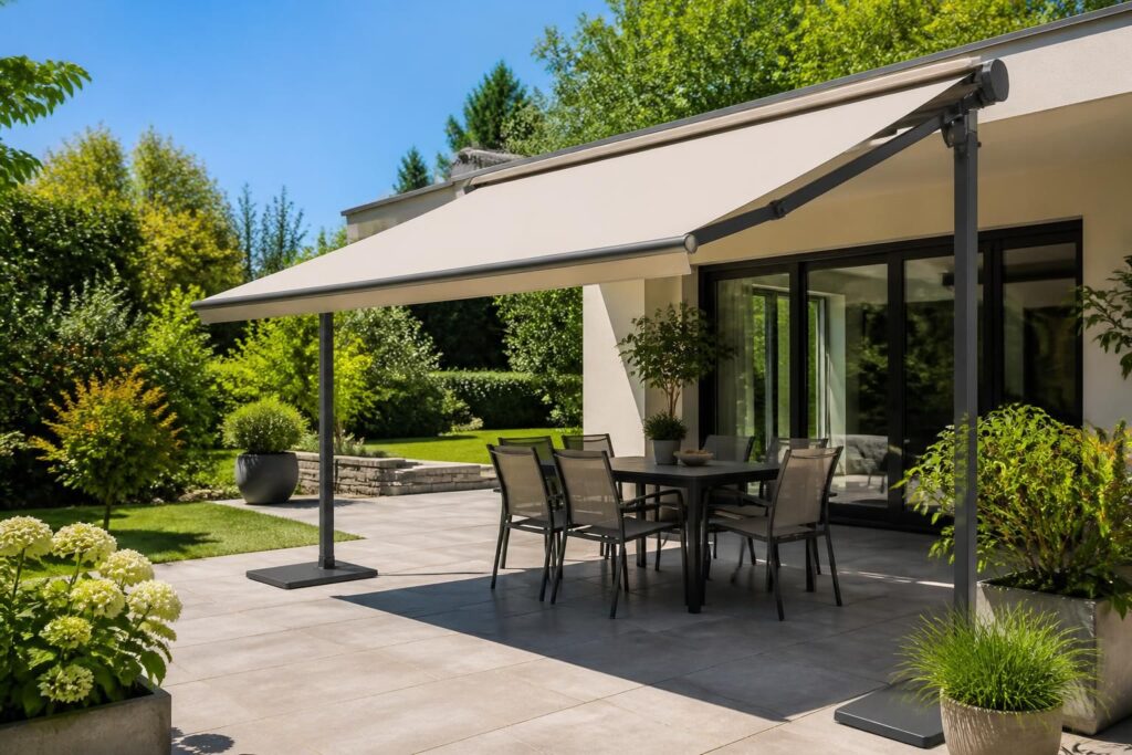 découvrez le store banne sur pied, la solution idéale pour profiter de votre extérieur sans avoir à fixer quoi que ce soit au mur. facile à installer et mobile, il offre ombre et protection avec style.