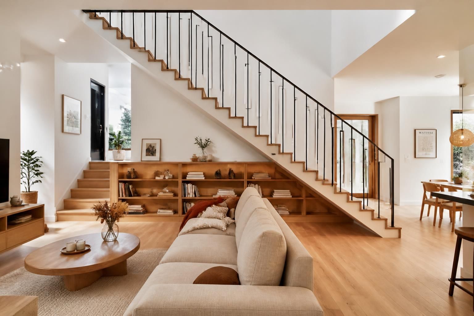 découvrez comment aménager un escalier au milieu du salon tout en préservant la fluidité de la circulation pour un espace à la fois fonctionnel et esthétique.