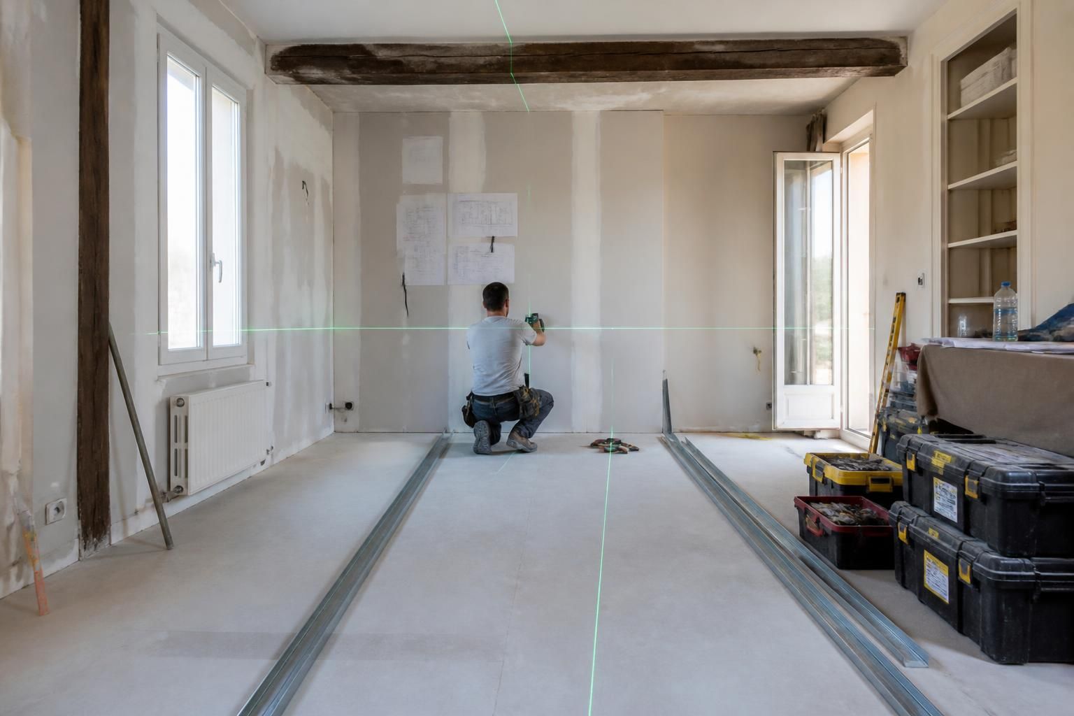 Tutoriel : pose rail placo mur et plafond avec un alignement propre 4 apprenez à poser des rails placo sur murs et plafonds grâce à ce tutoriel complet. obtenez un alignement parfait pour des finitions professionnelles et soignées.