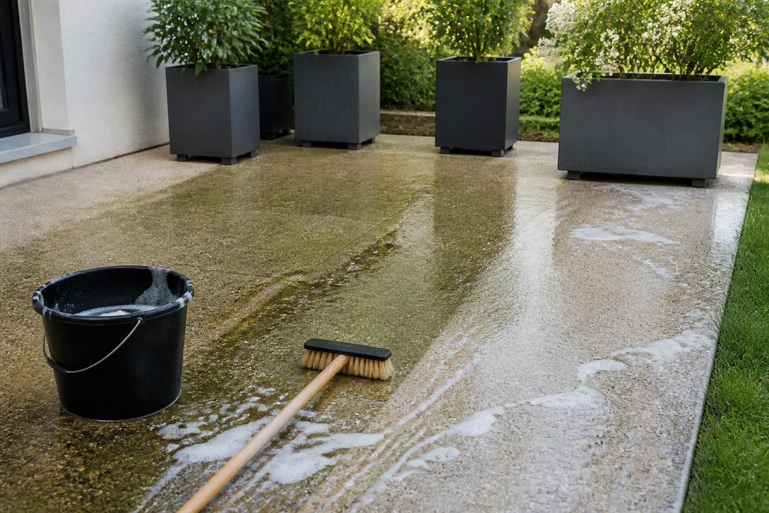 Méthodes efficaces pour un nettoyage terrasse beton sans traces ni dégâts 4 découvrez des méthodes efficaces pour nettoyer votre terrasse en béton sans laisser de traces ni causer de dégâts, et redonnez-lui tout son éclat facilement.