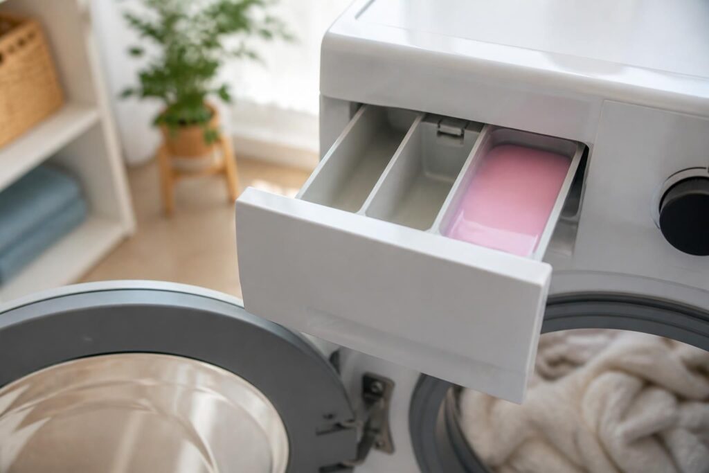découvrez où et comment mettre l'adoucissant dans votre machine à laver pour un linge doux et parfumé, sans erreurs ni gâchis.