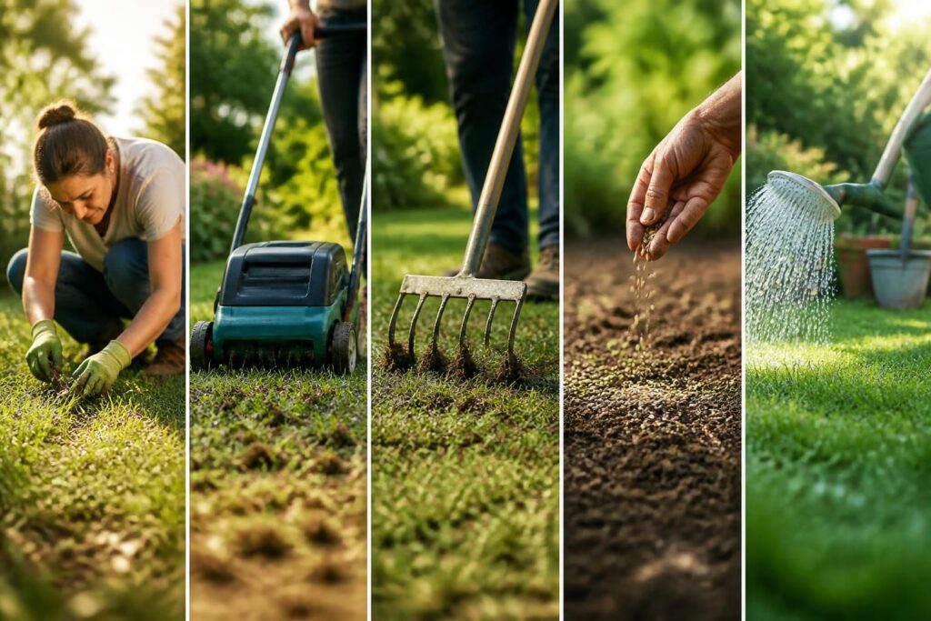 découvrez comment transformer une pelouse envahie de mauvaises herbes en un gazon sain et verdoyant grâce à notre plan de reprise en 5 étapes simples et efficaces.