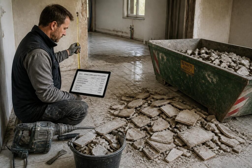 découvrez comment préparer votre budget pour la dépose de carrelage au m2 et l'évacuation des gravats, avec des conseils pratiques et des tarifs détaillés pour une estimation précise.